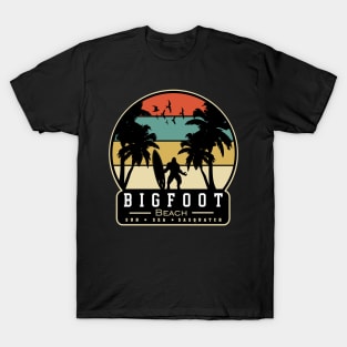 Bigfoot Beach - Sand, Sun, Sasquatch T-Shirt